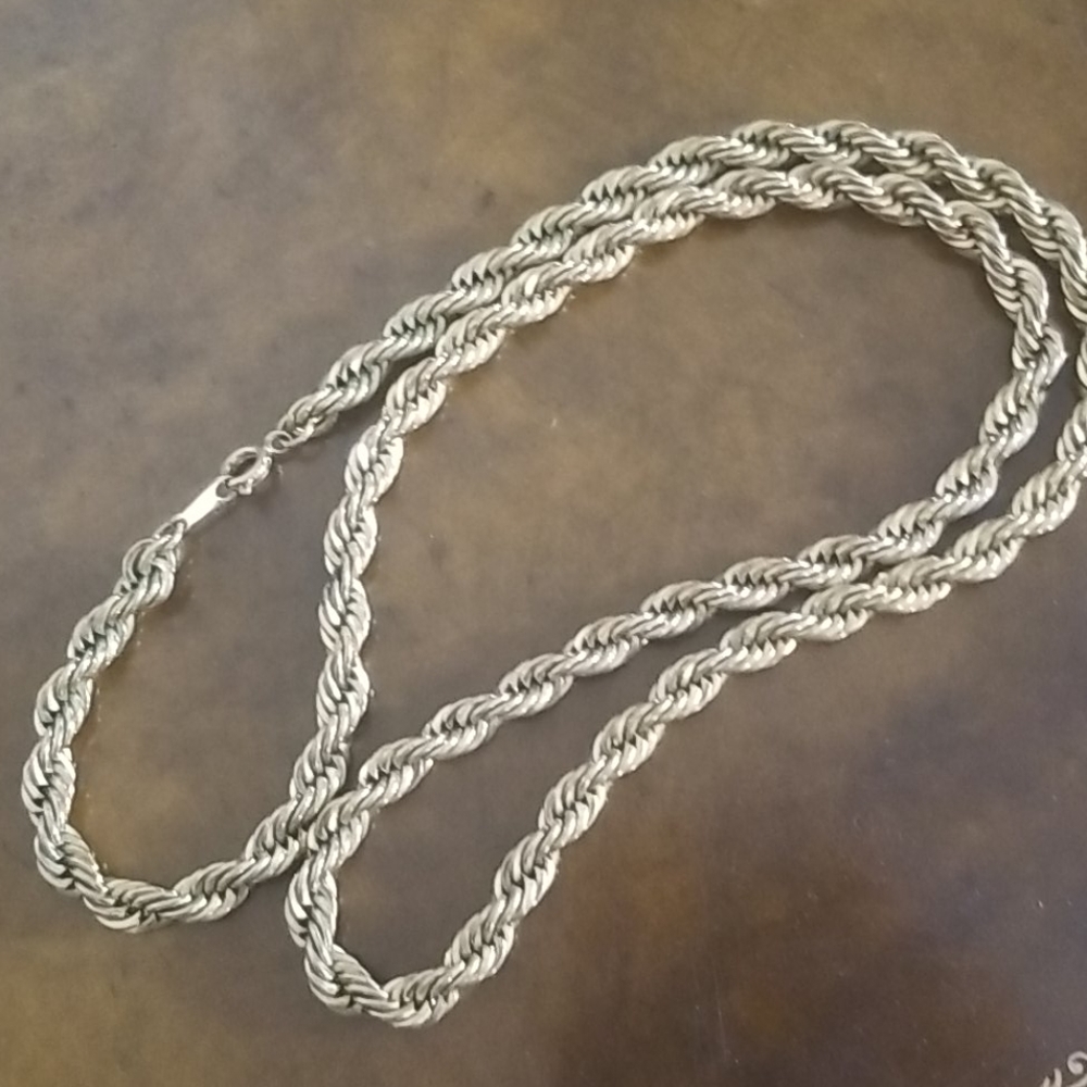 Gold tone Rope Necklace Unisex - Heavy